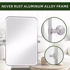 Lot de 2 miroirs muraux à suspendre en fer argenté, ronds et arqués, de 78,74 cm de haut x 60,96 cm de large