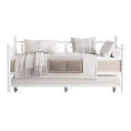 Lit de repos double avec lit gigogne, lit gigogne en métal, cadre de lit de jour, lattes métalliques robustes, pour salon, chambre à coucher, chambre d'amis, gain de place