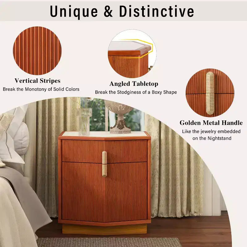Christopher Knight Home Targorn Table de chevet moderne bombée avec 2 tiroirs (Lot de 2)