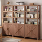 TROPOW Bibliothèque avec Portes, Étagère de Rangement en Bois à 5 Niveaux, 180 cm de Haut avec Étagères Réglables, pour Livres et Objets