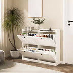 Meuble à chaussures avec 4 tiroirs basculants, grand meuble à chaussures autoportant dissimulé, meuble à chaussures d'entrée pour salon et chambre à coucher