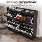 Meuble à chaussures avec 4 tiroirs basculants, grand meuble à chaussures autoportant dissimulé, meuble à chaussures d'entrée pour salon et chambre à coucher