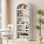 71.65 Bibliothèque avec portes Bibliothèque cintrée Bibliothèque haute Meuble de style rustique avec étagères Bibliothèques en bois pour bureau à domicile, salon