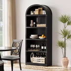 71.65 Bibliothèque avec portes Bibliothèque cintrée Bibliothèque haute Meuble de style rustique avec étagères Bibliothèques en bois pour bureau à domicile, salon