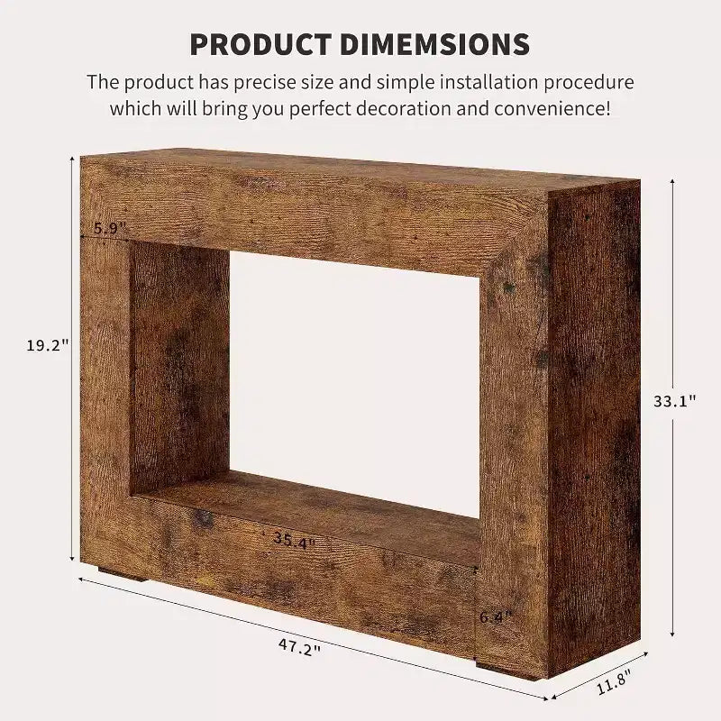 Console de 47 pouces de long pour entrée, table de canapé derrière le divan, table d'entrée en bois pour foyer et couloir, table d'appoint de couloir vintage