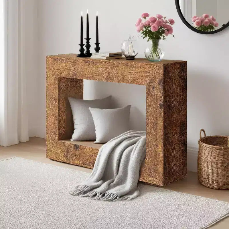 Console de 47 pouces de long pour entrée, table de canapé derrière le divan, table d'entrée en bois pour foyer et couloir, table d'appoint de couloir vintage