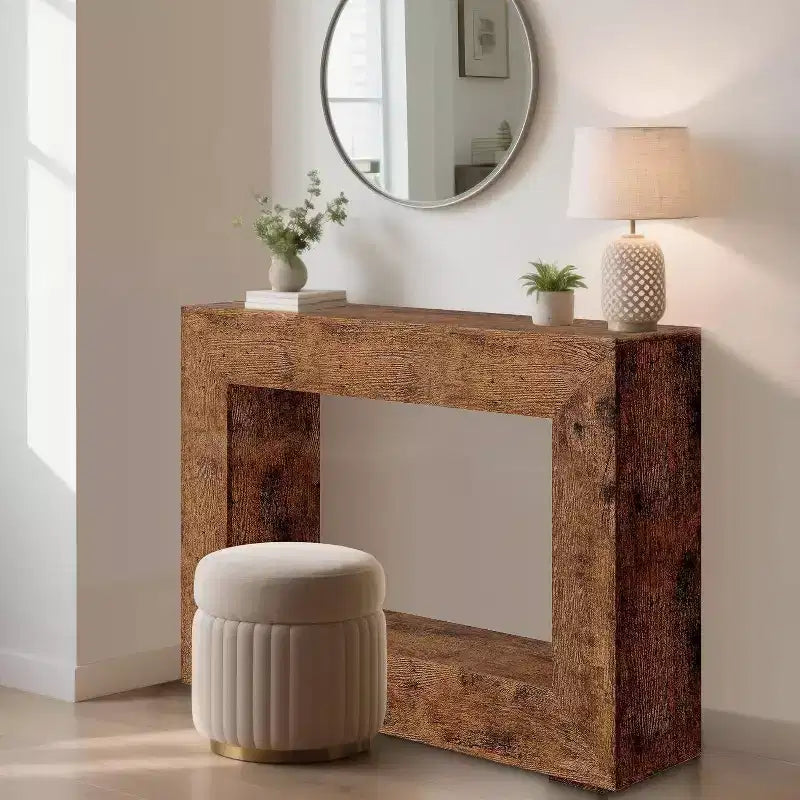 Console de 47 pouces de long pour entrée, table de canapé derrière le divan, table d'entrée en bois pour foyer et couloir, table d'appoint de couloir vintage