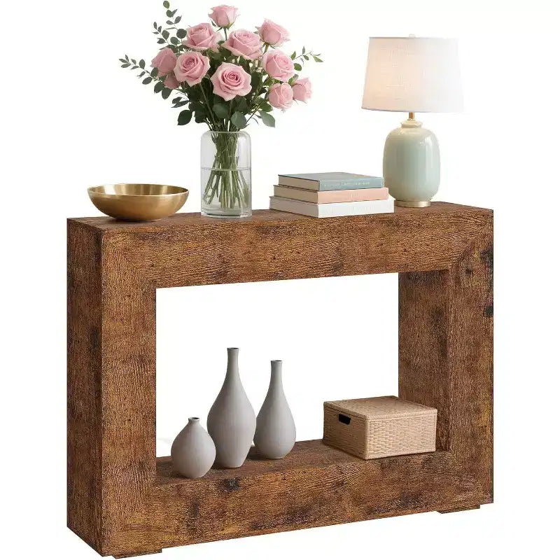 Console de 47 pouces de long pour entrée, table de canapé derrière le divan, table d'entrée en bois pour foyer et couloir, table d'appoint de couloir vintage