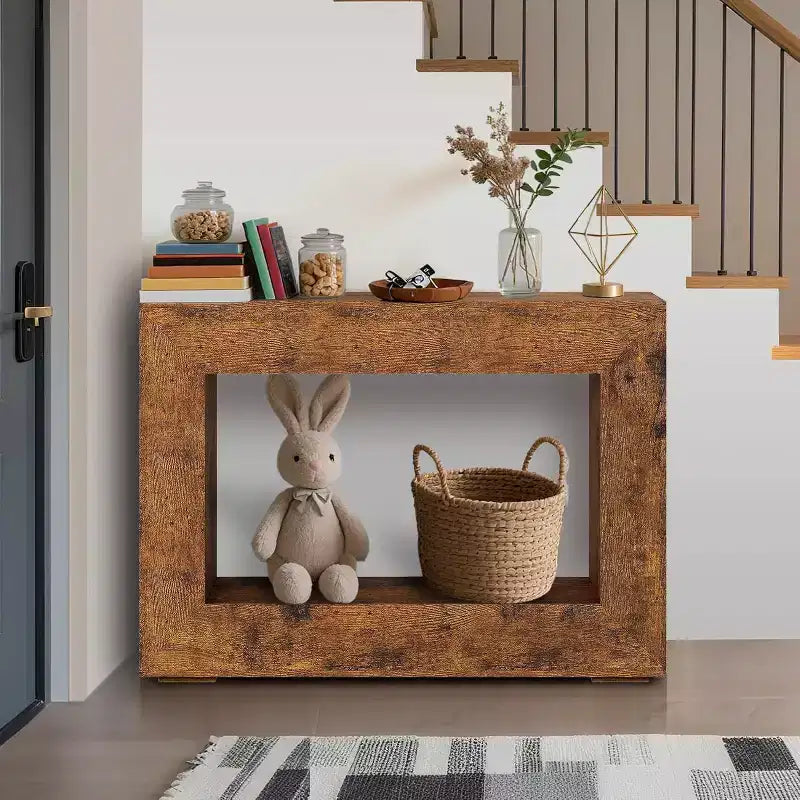 Console de 47 pouces de long pour entrée, table de canapé derrière le divan, table d'entrée en bois pour foyer et couloir, table d'appoint de couloir vintage