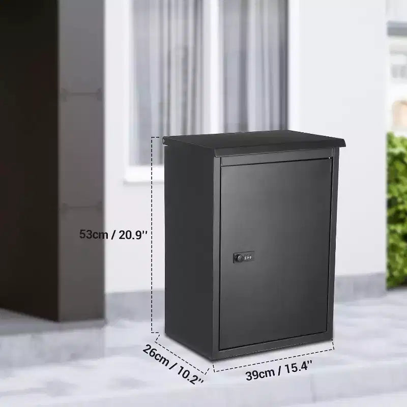 Boîte de dépôt de colis antivol Acekool, boîte aux lettres en acier avec serrure à combinaison, rangement de colis résistant aux intempéries pour véranda ou bord de trottoir