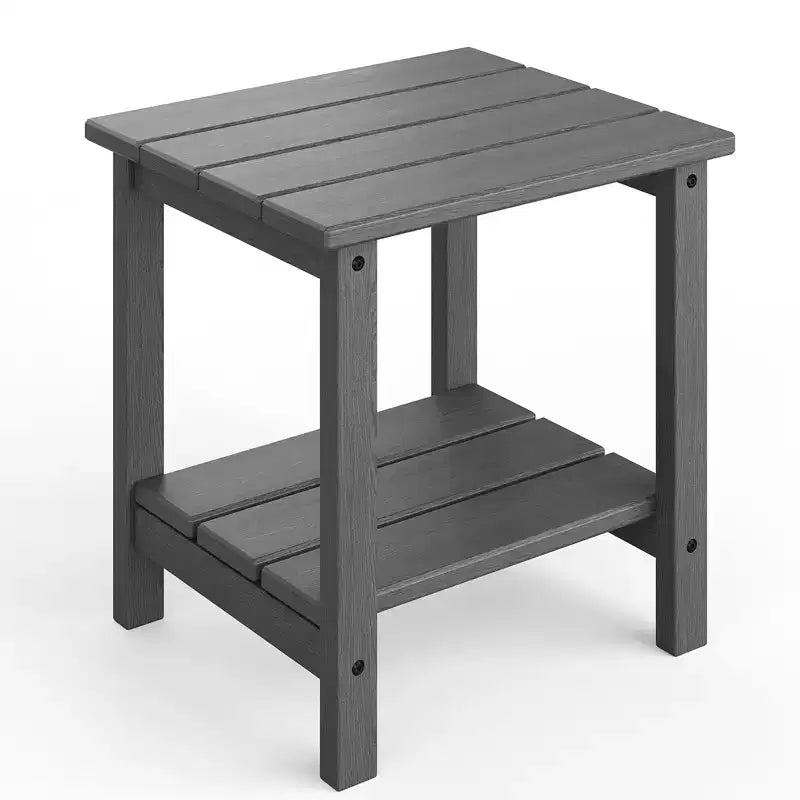 Table d'appoint d'extérieur à 2 niveaux - Table de patio en PEHD résistante aux intempéries pour piscine et terrasse