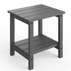 Table d'appoint d'extérieur à 2 niveaux - Table de patio en PEHD résistante aux intempéries pour piscine et terrasse