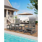 Table d'appoint d'extérieur à 2 niveaux - Table de patio en PEHD résistante aux intempéries pour piscine et terrasse