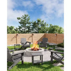 Table d'appoint d'extérieur à 2 niveaux - Table de patio en PEHD résistante aux intempéries pour piscine et terrasse