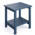 Table d'appoint d'extérieur à 2 niveaux - Table de patio en PEHD résistante aux intempéries pour piscine et terrasse