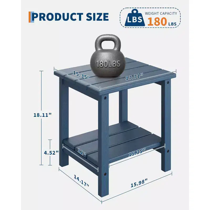 Table d'appoint d'extérieur à 2 niveaux - Table de patio en PEHD résistante aux intempéries pour piscine et terrasse