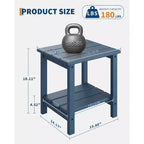 Table d'appoint d'extérieur à 2 niveaux - Table de patio en PEHD résistante aux intempéries pour piscine et terrasse