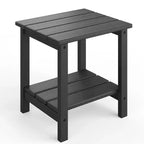 Table d'appoint d'extérieur à 2 niveaux - Table de patio en PEHD résistante aux intempéries pour piscine et terrasse