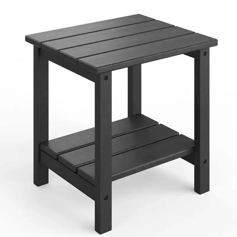 Table d'appoint d'extérieur à 2 niveaux - Table de patio en PEHD résistante aux intempéries pour piscine et terrasse