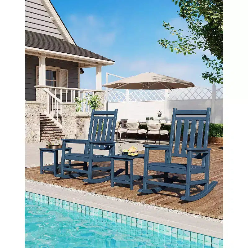 Table d'appoint d'extérieur à 2 niveaux - Table de patio en PEHD résistante aux intempéries pour piscine et terrasse