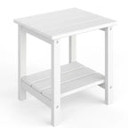 Table d'appoint d'extérieur à 2 niveaux - Table de patio en PEHD résistante aux intempéries pour piscine et terrasse