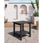 Table d'appoint d'extérieur à 2 niveaux - Table de patio en PEHD résistante aux intempéries pour piscine et terrasse