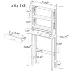Meuble de rangement de salle de bain Acekool sur les toilettes, organiseur autoportant avec 1 tiroir et 2 étagères ouvertes, blanc