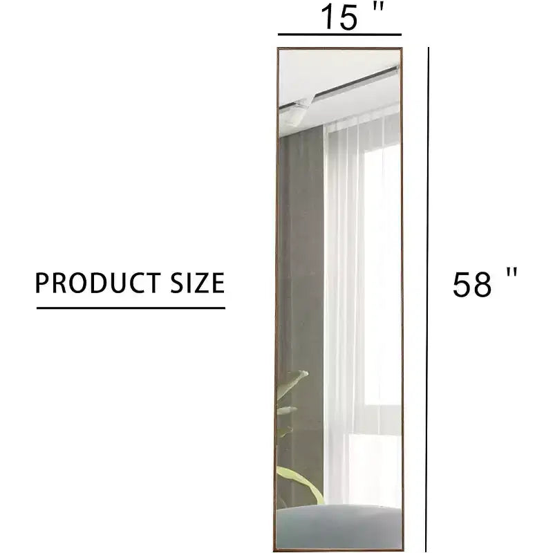 Miroir pleine longueur Acekool avec cadre, grand miroir autoportant pour chambre à coucher, salon, entrée, dressing 58 x 15