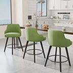 Tabouret de bar moderne avec pieds en bois, coussin épais et rotation à 360°