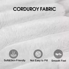 Canapé sectionnel nuage en tissu velours côtelé blanc de 272 cm avec chaise longue en forme de L, canapé modulaire moderne avec assise profonde