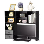 VEVOR Desktop Bookshelf, 3-Tier Desktop Storage Organizer, 37 x 10 x 31.1 Office Storage Rack Wood Display Shelf, Desktop Bookshelf Hutch, Black