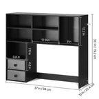 Étagère de bureau VEVOR, Organisateur de rangement de bureau à 3 niveaux, Étagère de rangement de bureau en bois 37 x 10 x 31,1, Meuble de rangement supérieur pour bureau, Noir