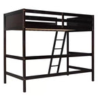 Lit mezzanine simple avec échelle, cadre de lit mezzanine en bois pour enfants, adolescents et adultes
