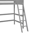 Lit mezzanine simple avec échelle, cadre de lit mezzanine en bois pour enfants, adolescents et adultes