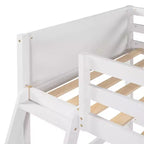 Lit mezzanine simple avec échelle, cadre de lit mezzanine en bois pour enfants, adolescents et adultes