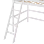 Lit mezzanine simple avec échelle, cadre de lit mezzanine en bois pour enfants, adolescents et adultes