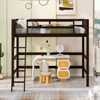 Lit mezzanine simple avec échelle, cadre de lit mezzanine en bois pour enfants, adolescents et adultes