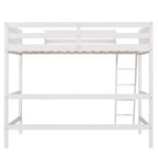 Lit mezzanine simple avec échelle, cadre de lit mezzanine en bois pour enfants, adolescents et adultes