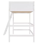 Lit mezzanine simple avec échelle, cadre de lit mezzanine en bois pour enfants, adolescents et adultes