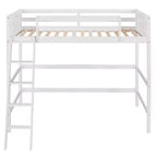 Lit mezzanine simple avec échelle, cadre de lit mezzanine en bois pour enfants, adolescents et adultes