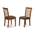 HomeStock Kitchen Chair Set Of 2 Saddle Brown Traditional Dining Chair