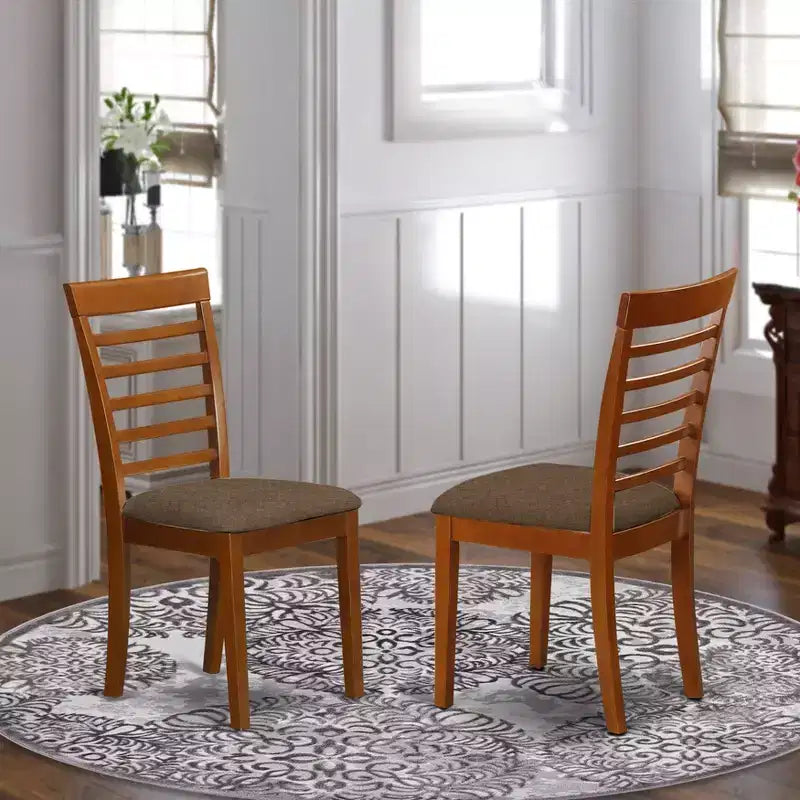 HomeStock Chaise de Cuisine Lot de 2 Chaises de Salle à Manger Traditionnelles Marron Selle