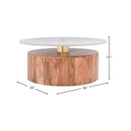 Meridian Furniture, Table basse en bois d'acacia naturel Stonewood