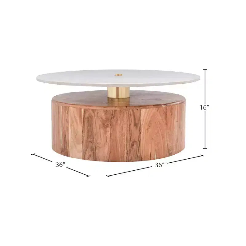 Meridian Furniture, Table basse en bois d'acacia naturel Stonewood