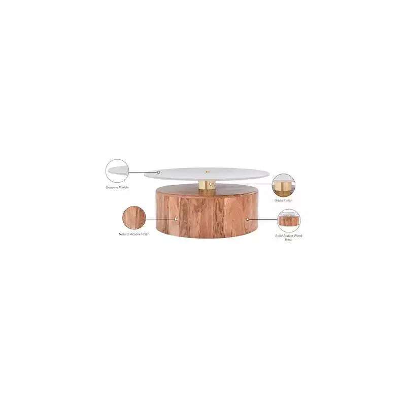 Meridian Furniture, Table basse en bois d'acacia naturel Stonewood