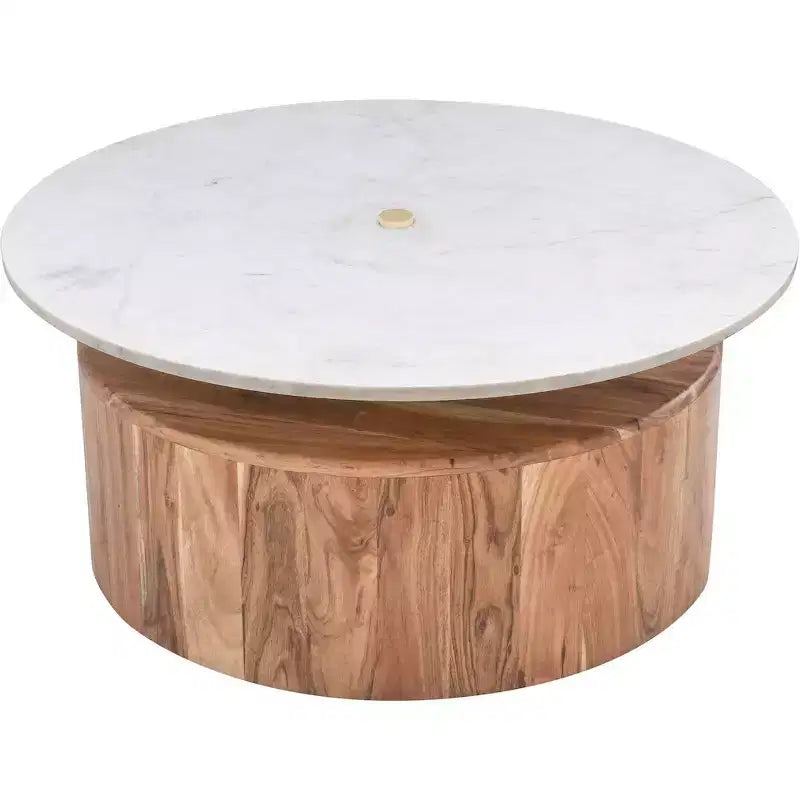 Meridian Furniture, Table basse en bois d'acacia naturel Stonewood