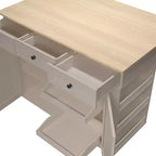 Îlot de cuisine avec tiroirs, chariot de cuisine roulant avec prise de courant, îlot mobile en bois massif sur roulettes avec armoire de rangement et tiroirs