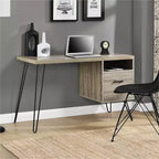 GDFStudio Virginia Modern 45 Computer Desk with Drawer and Metal Legs