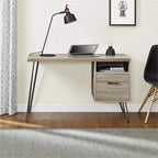 GDFStudio Virginia - Bureau d'ordinateur moderne de 45 pouces avec tiroir et pieds en métal