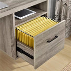 GDFStudio Virginia - Bureau d'ordinateur moderne de 45 pouces avec tiroir et pieds en métal